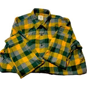 Tru craft flannel shirt, XXL, yellow and green, good condition.